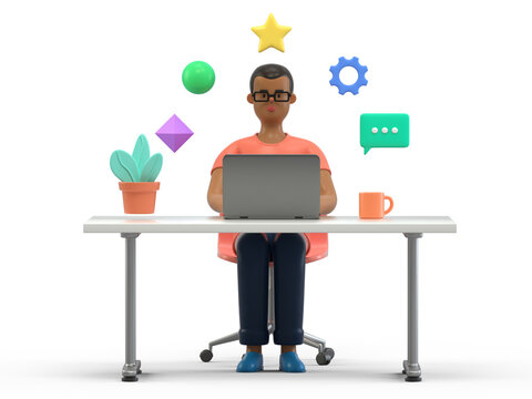 A man using a laptop