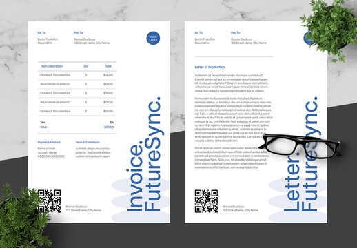 Blue And Black Invoice Letterhead