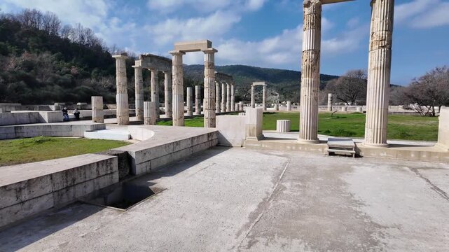 Ancient Ruins of Palace at the Archaeological Site of Aigai, Vergina, Central Macedonia, Greece