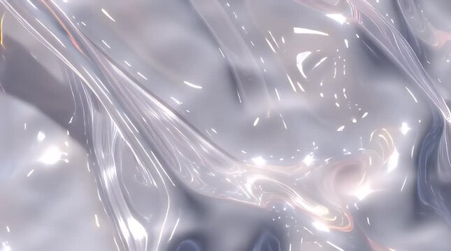 Abstract Metallic Fluid Art with Shiny Silver Texture
