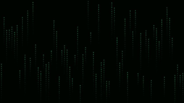 Matrix Digital Rain Falling Green Code On Black Background