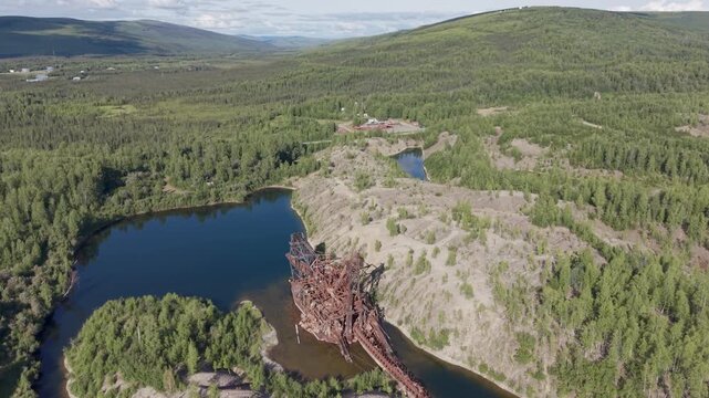 Gold dredge in Alaska