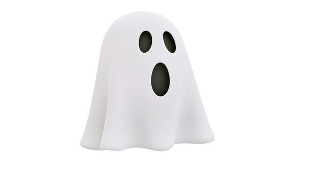White ghost with black eyes and mouth