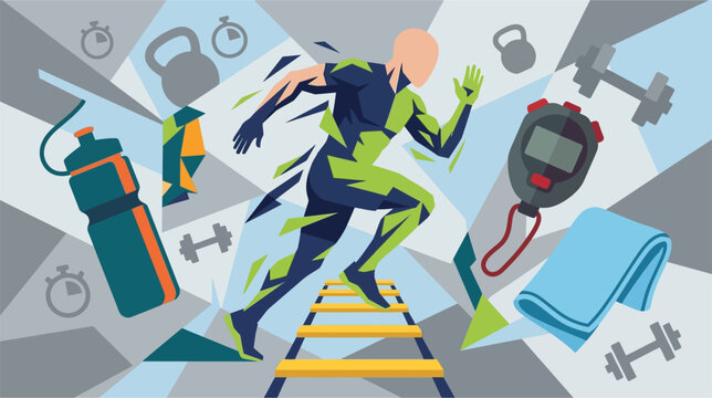 Vector illustration of a professional agility ladder used for speed and coordination training drills, featuring yellow rungs and black straps isolated on a white background for sports fitness.