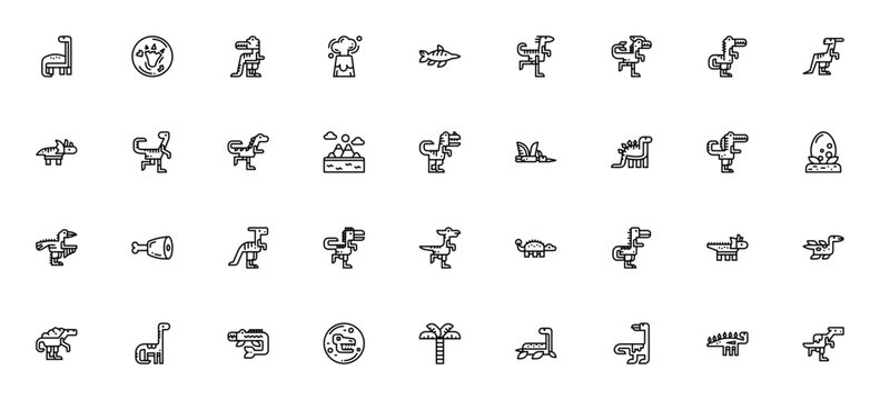 Folder icon set. Minimal thin line web icons pack. Vector illustration. File folder icons. Featuring documents, directories, storage, organization, file management, archive and more.