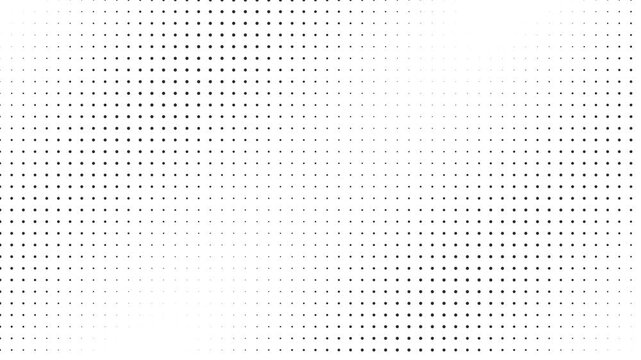 Halftone Dots Grid Shifting Pattern with Pixelated Texture and Flickering Motion on White Background
