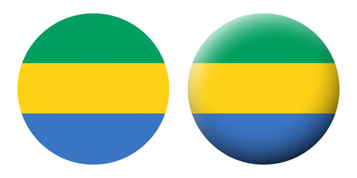 Vector illustration of Gabon flag set on transparent background