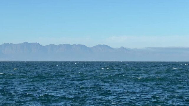 Ocean and mountains in the distance. False Bay, South Africa