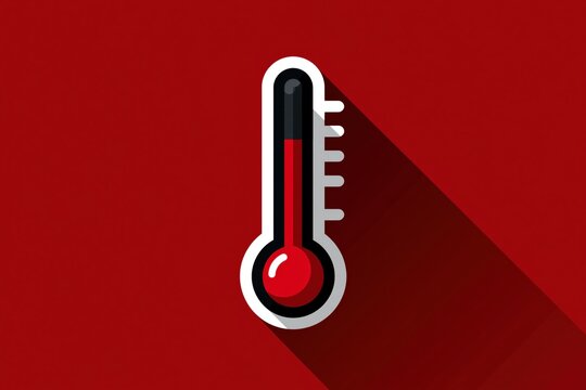 Global warming showing rising temperature thermometer icon
