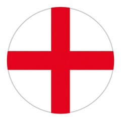 Fototapeta premium A circular icon displays the red cross of Saint George on a white background.