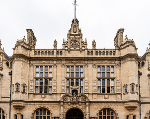 Fototapeta premium Jacobethan facade of Oxford Town Hall, St Aldate's, designed by Henry Hare (1897). Grade II* listed; houses Oxford City Council and Museum of Oxford, Oxford, England, UK.