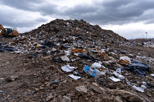 Landfill showing waste and pollution contributing to global warming