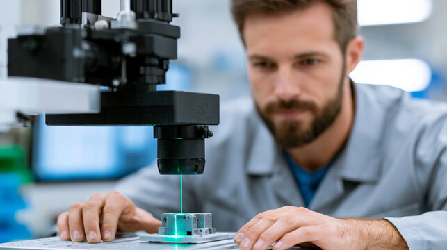Laser Measurement System Projecting Precision Alignment Beams in Aerospace Laboratory