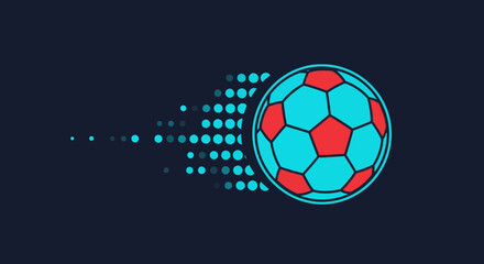 Fototapeta premium Stylized Soccer Ball Illustration with Motion Trail