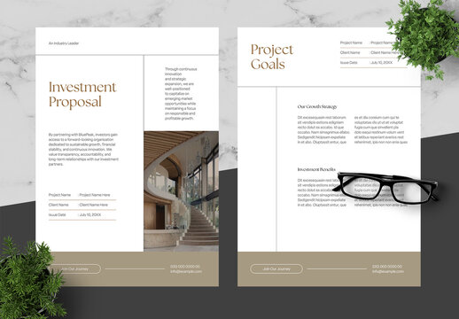 Beige And Black Investment Proposal 