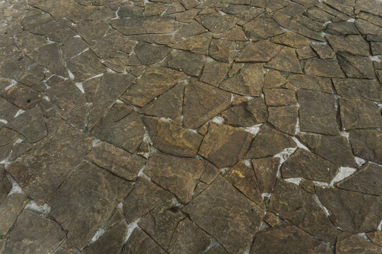 old stone rock floor , grunge crack texture, exterior - interior wall , nature background