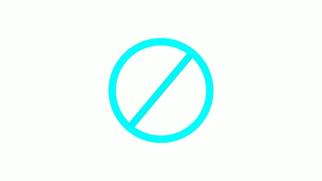 Minimal User Interface Loading Icon With Restriction Symbol.