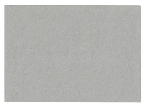 Isolated blank grey newsprint paper texture sheet on transparent background, horizontal vintage recycled craft paper