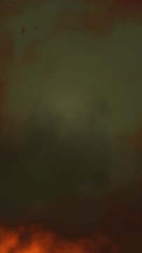 Abstract smoky texture with orange and green hues