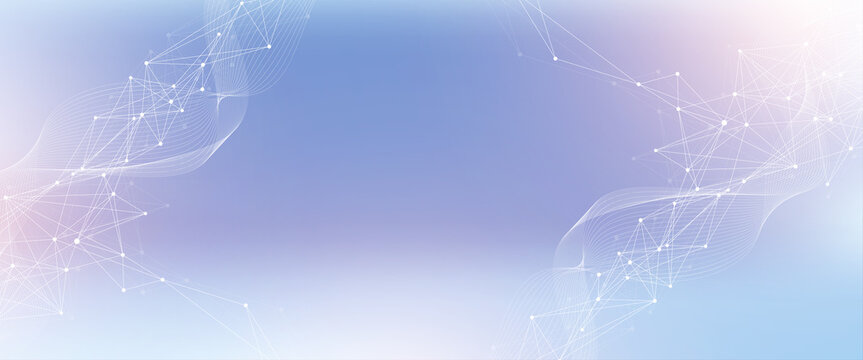 Global network connection banner design template. Header social network communication in the global business concept. Big data visualization. Internet technology
