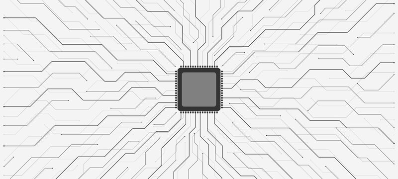 Digital tech motherboard texture design. Creative idea banner concept for internet technology. Software coding. Engineering concept for poster, cover, banner, header, web, presentation template