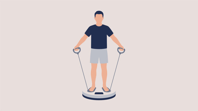 Medical illustration of bioimpedance body composition analysis showing health data, body fat percentage, muscle mass, and hydration levels on a digital interface or infographic vector.