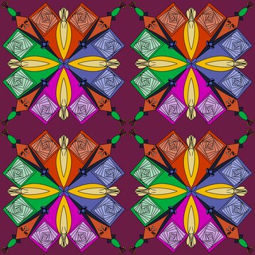 Colorful Seamless geometric pattern wit