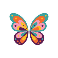 Fototapeta premium Colorful Abstract Butterfly Wings with Geometric Patterns and Dots