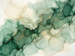 Obraz premium Elegant Emerald Green Abstract Fluid Marble Background with Luxury Organic Texture