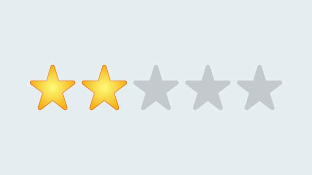 Video animation of a 1- to 5-star rating. Business concept for online star ratings.