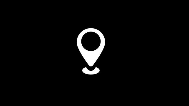 Location icon animated video concept, GPS location pointer