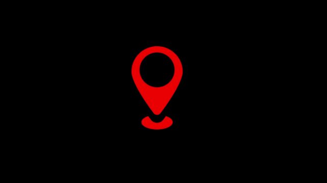 Location icon animated video concept, GPS location pointer