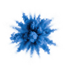 Fototapeta premium A blue cloud of smoke on a white background