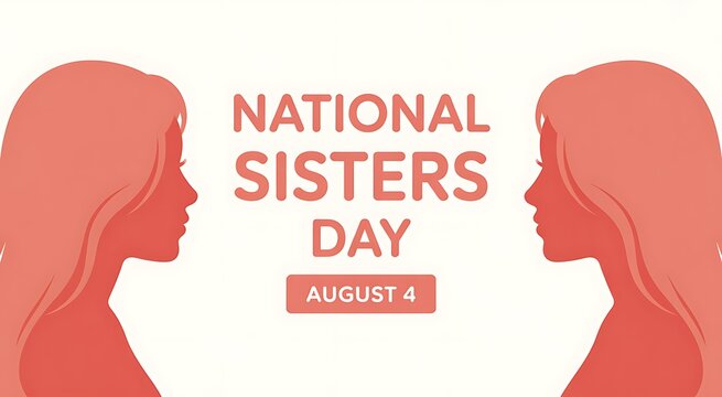National sisters day celebration august 4th greeting card design