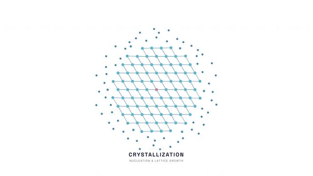 Crystallization Process Animation &mdash; Nucleation Crystal Growth Purification Chemistry Loop