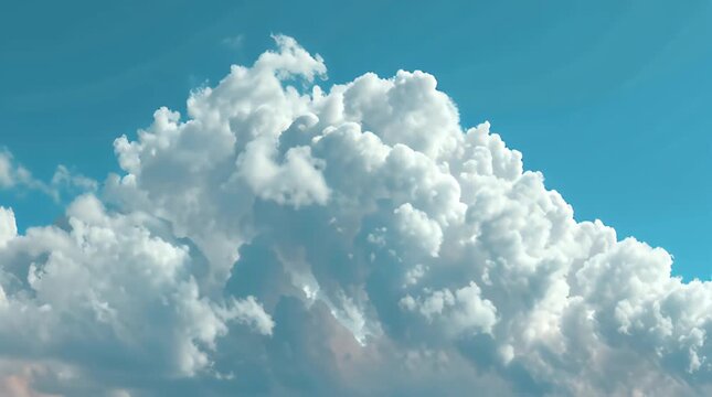 Bright White Cloud Formations in a Clear Blue Sky