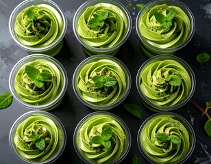 Obraz premium Japanese matcha parfait cups