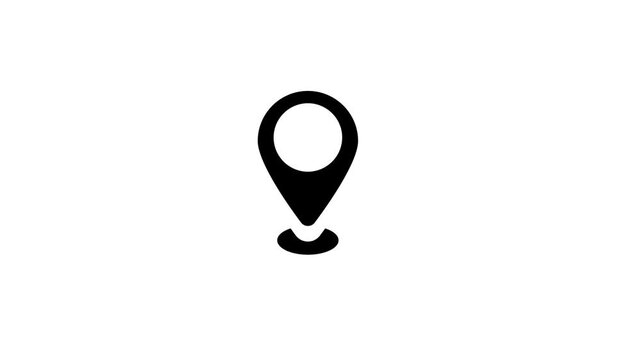 Location icon animated video concept, GPS location pointer
