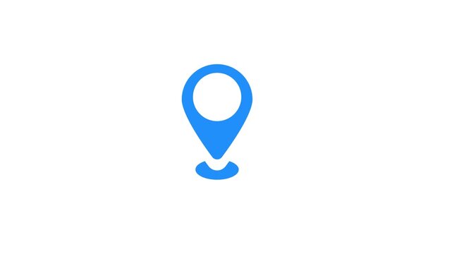 Location icon animated video concept, GPS location pointer