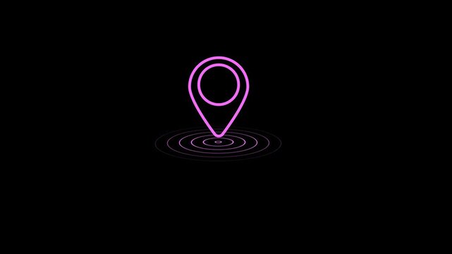 Location icon animated video concept, GPS location pointer