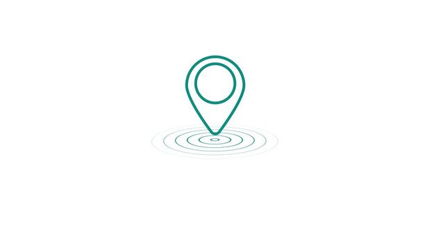 Location icon animated video concept, GPS location pointer