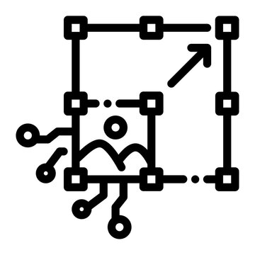 Artificial intelligence scales a digital image within a bounding box for.
