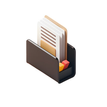 Document Organizer with Tabs: A sleek, modern organizer holding stacked documents and vibrant tabs, symbolizing order, efficiency, and information management.