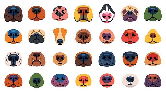Collection of diverse dog noses variety
