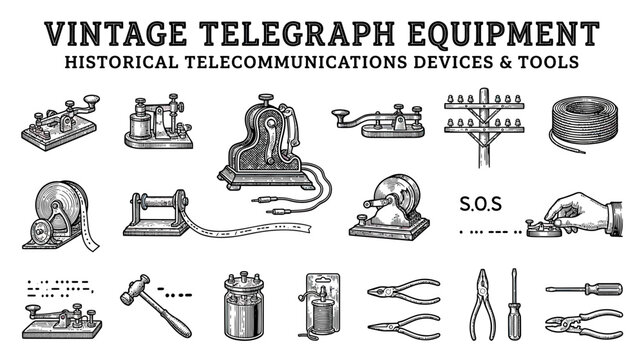 Vintage Telecommunication Devices and Tools Collection