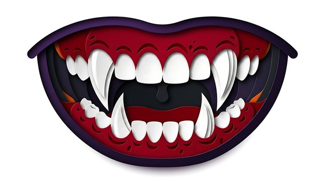 Illustration of sharp fangs and open mouth