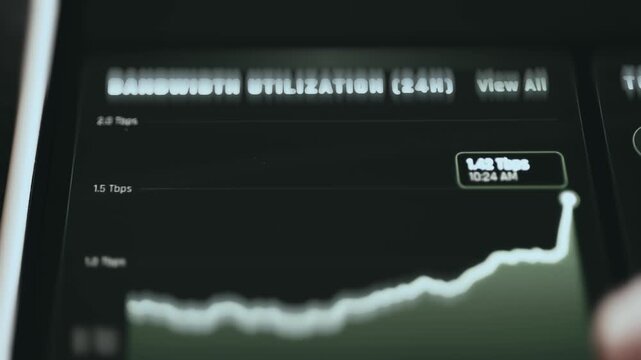Bandwidth Utilization Chart Over Twenty Four Hours On Network Operations Screen
