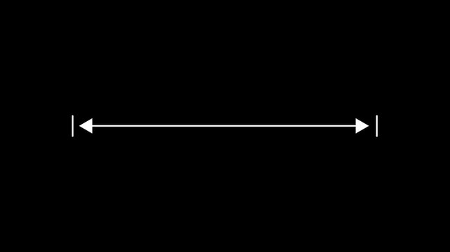 Horizontal Distance Measurement Arrow Line HUD Animation 4K