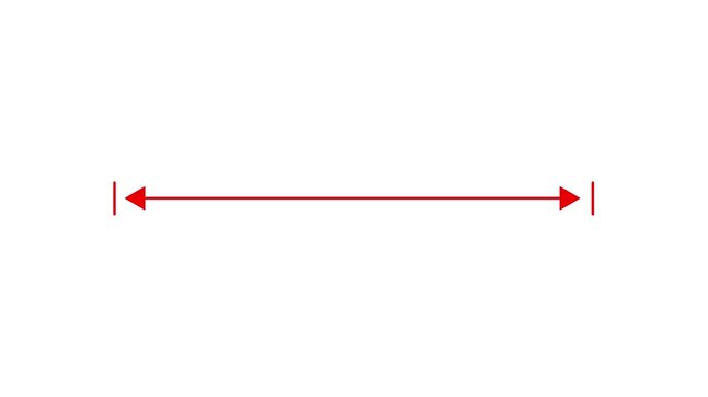 Horizontal Distance Measurement Arrow Line HUD Animation 4K