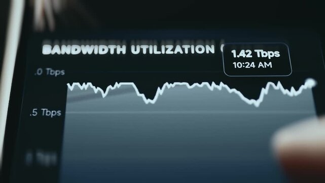 Bandwidth Utilization Area Chart With Peak Tooltip Filling A Monitoring Panel